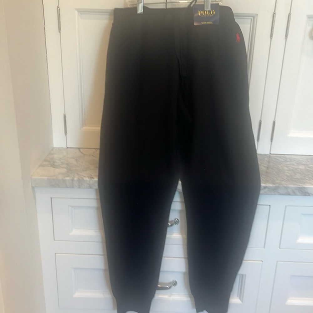 Polo Ralph Lauren Black Sweatpants with Red Emblem - Picture 2 of 4